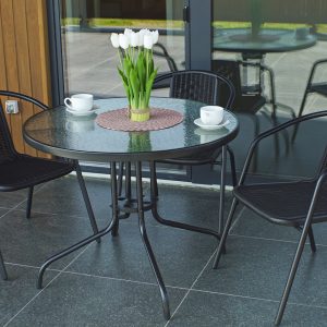 Набір комплект садових меблів 4Points Prato-3 80см великий круглий стіл і 3 крісла з ротанга для саду, кафе