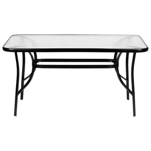 Стіл обідній садовий вуличний прямокутний Siena 140х80см із міцною скляною стільницею для дачі та тераси
