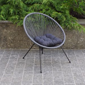 Стілець садовий 4Points Capri зі штучного ротанга для кафе на терасу балкона саду Сірий