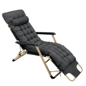 Шезлонг 4Points Cloud з подушкою-підголівником і матрацом розкладачка крісло садове лежак складаний для будинку дачі саду ТС