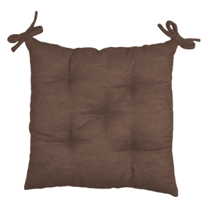 Подушка на стілець 40х40см Fibra квадратна на зав'язках для садових стільців тканина Коричневий