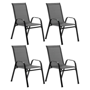 Комплект садових стільців 4 шт 4P Udine із текстилену для вулиці на металевій рамі для саду, тераси, балкона ТС
