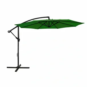 Садова розкладна парасоля з нахилом 4Points Sunny на 8 спиць на бічній стійці велика кутова для саду дачі вулиці Зелений