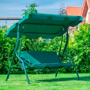 Гойдалка садова 4P Garden 180х110см посилена 3 х місцева металева з тентом з м'яким диваном для дачі саду саду будинку