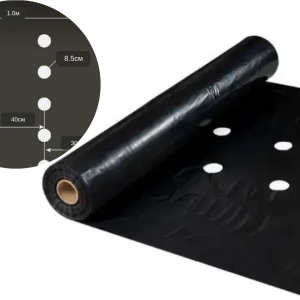 Плівка 30 мкм 1.0м* 1000м плівка чорна для мульчування перфорована 2 отвори