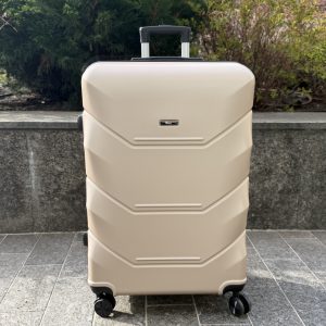 Валіза дорожня пластикова 4Points ONE велика L з висувною телескопічною ручкою на подвійних колесах Шампань