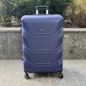 Валіза дорожня пластикова 4Points ONE велика L з висувною телескопічною ручкою на подвійних колесах Темно-синій