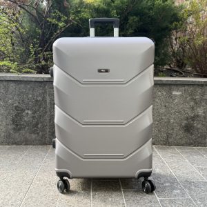 Валіза дорожня пластикова 4Points ONE велика L з висувною телескопічною ручкою на подвійних колесах Темно-сірий