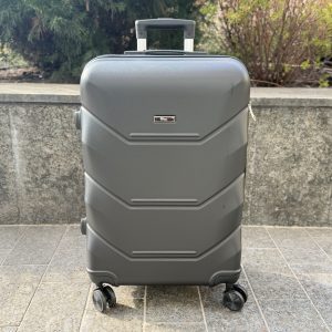 Валіза дорожня пластикова 4Points ONE середня М з висувною телескопічною ручкою на подвійних колесах Чорний