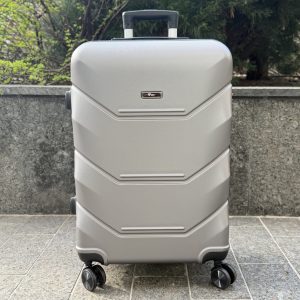 Валіза дорожня пластикова 4Points ONE середня М з висувною телескопічною ручкою на подвійних колесах Темно-сірий