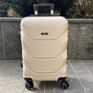 Валіза дорожня пластикова 4Points ONE маленька S з висувною телескопічною ручкою на подвійних колесах Шампань