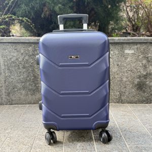 Валіза дорожня пластикова 4Points ONE маленька S з висувною телескопічною ручкою на подвійних колесах Темно-синій