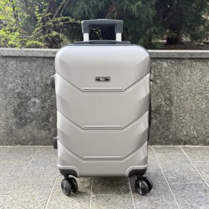 Валіза дорожня пластикова 4Points ONE маленька S з висувною телескопічною ручкою на подвійних колесах Темно-сірий