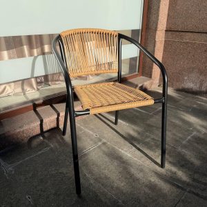 Садовий стілець вуличний 4P Amalfi з міцного з плетного штучного ротанга для тераси, балкона кафе саду дачі Коричневий