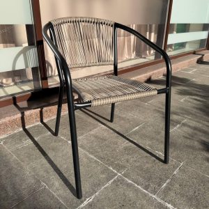 Садовий стілець вуличний 4P Amalfi з міцного з плетного штучного ротанга для тераси, балкона кафе саду дачі Сірий